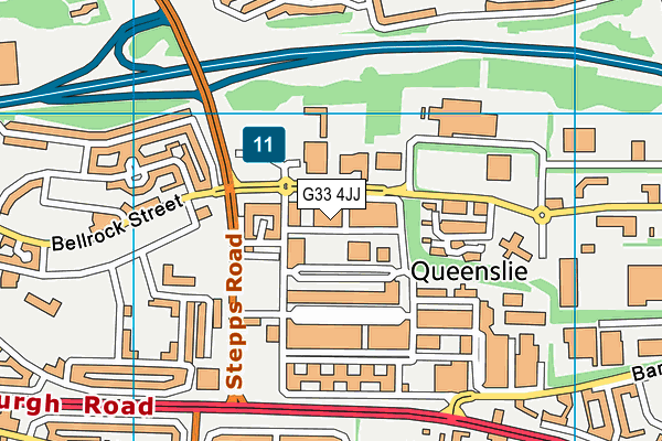 G33 4JJ map - OS VectorMap District (Ordnance Survey)