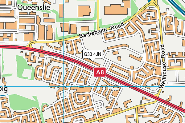 G33 4JN map - OS VectorMap District (Ordnance Survey)
