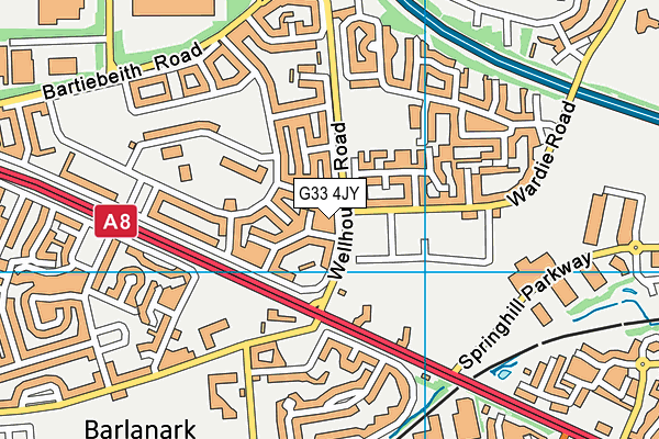G33 4JY map - OS VectorMap District (Ordnance Survey)