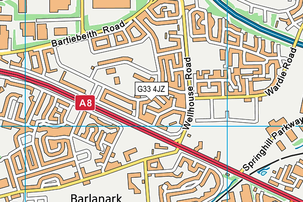 G33 4JZ map - OS VectorMap District (Ordnance Survey)