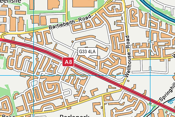 G33 4LA map - OS VectorMap District (Ordnance Survey)