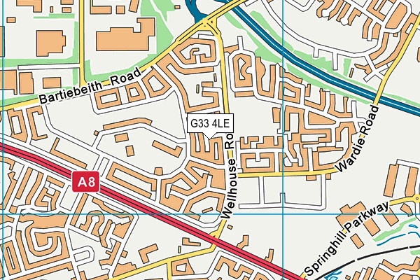G33 4LE map - OS VectorMap District (Ordnance Survey)