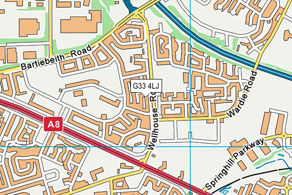 G33 4LJ map - OS VectorMap District (Ordnance Survey)