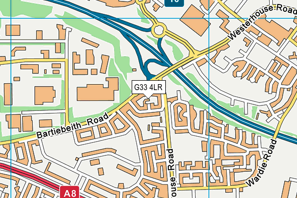 G33 4LR map - OS VectorMap District (Ordnance Survey)