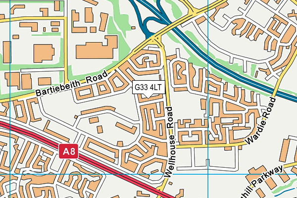 G33 4LT map - OS VectorMap District (Ordnance Survey)