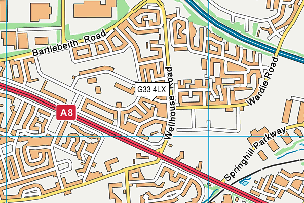 G33 4LX map - OS VectorMap District (Ordnance Survey)