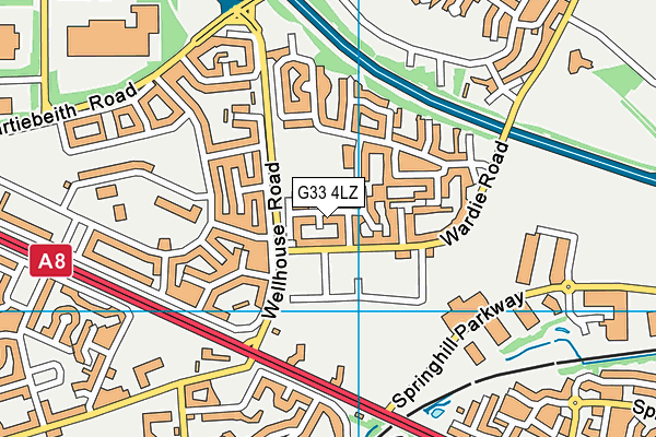 G33 4LZ map - OS VectorMap District (Ordnance Survey)