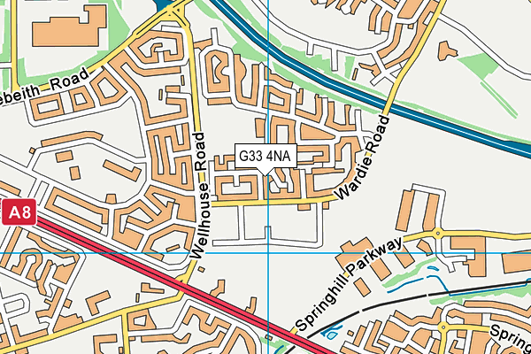 G33 4NA map - OS VectorMap District (Ordnance Survey)