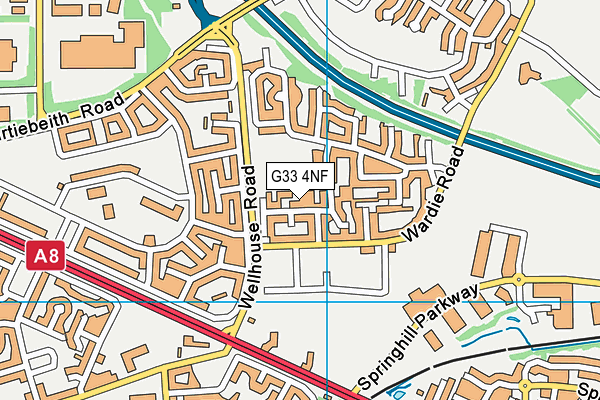 G33 4NF map - OS VectorMap District (Ordnance Survey)