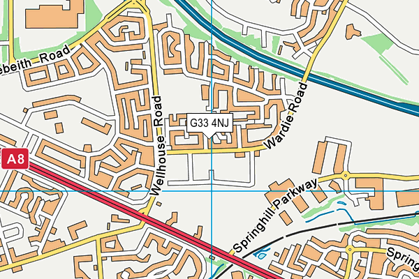 G33 4NJ map - OS VectorMap District (Ordnance Survey)