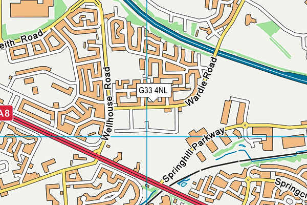 G33 4NL map - OS VectorMap District (Ordnance Survey)