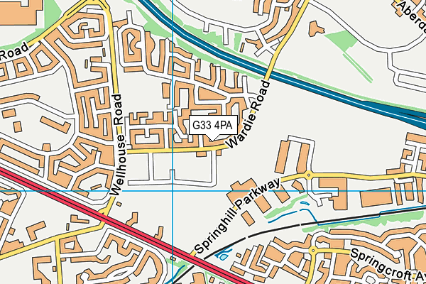 G33 4PA map - OS VectorMap District (Ordnance Survey)