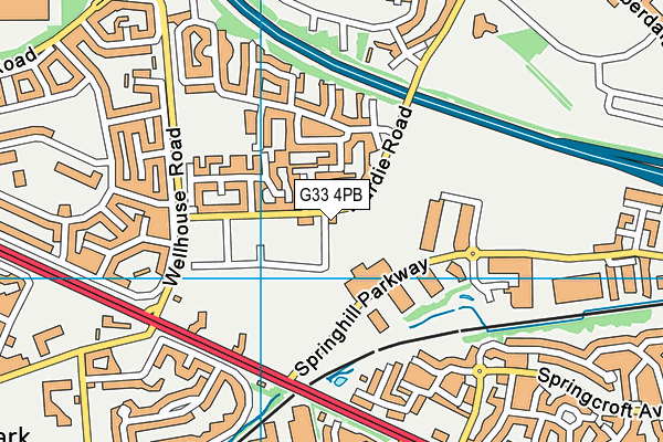 G33 4PB map - OS VectorMap District (Ordnance Survey)