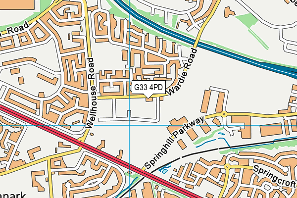 G33 4PD map - OS VectorMap District (Ordnance Survey)
