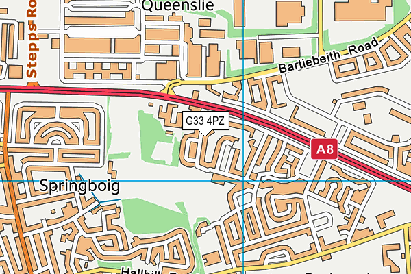 G33 4PZ map - OS VectorMap District (Ordnance Survey)