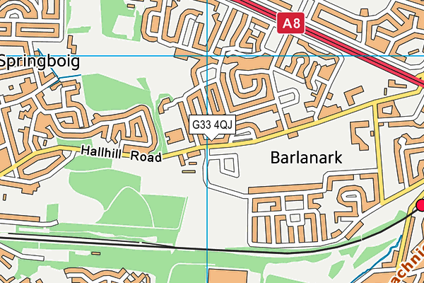 G33 4QJ map - OS VectorMap District (Ordnance Survey)