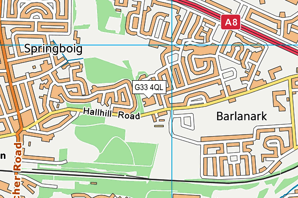 G33 4QL map - OS VectorMap District (Ordnance Survey)
