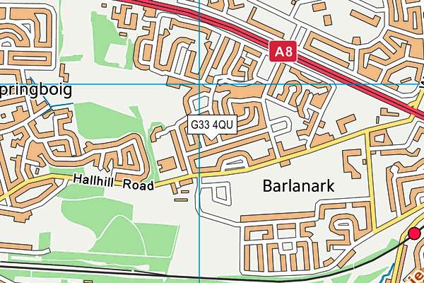 G33 4QU map - OS VectorMap District (Ordnance Survey)