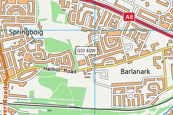 G33 4QW map - OS VectorMap District (Ordnance Survey)