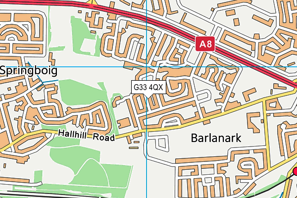 G33 4QX map - OS VectorMap District (Ordnance Survey)