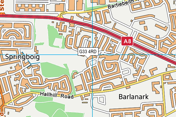 G33 4RD map - OS VectorMap District (Ordnance Survey)