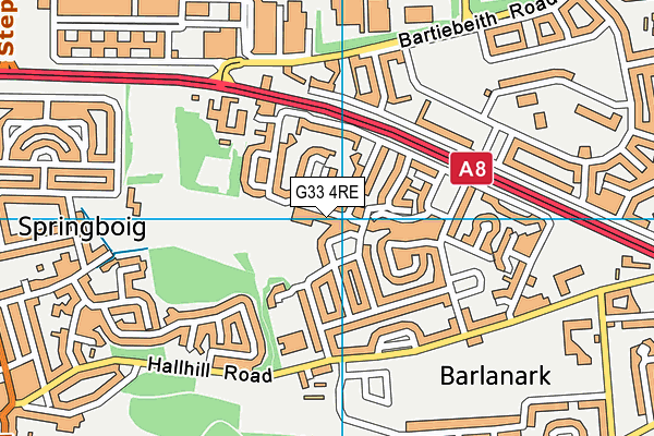 G33 4RE map - OS VectorMap District (Ordnance Survey)