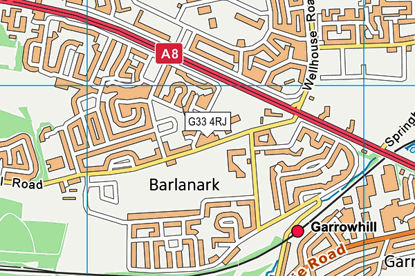 G33 4RJ map - OS VectorMap District (Ordnance Survey)