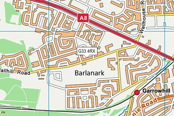 G33 4RX map - OS VectorMap District (Ordnance Survey)