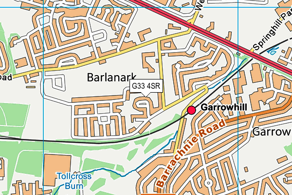 G33 4SR map - OS VectorMap District (Ordnance Survey)