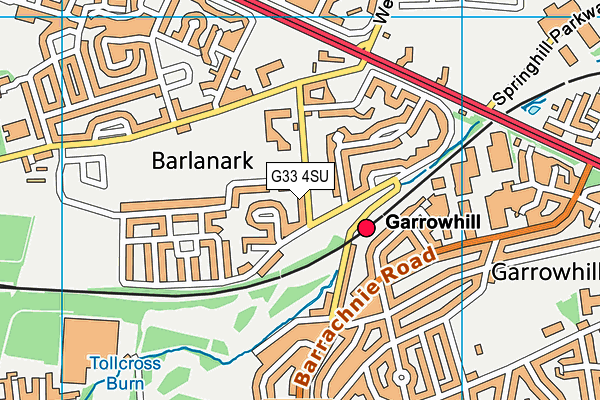 G33 4SU map - OS VectorMap District (Ordnance Survey)