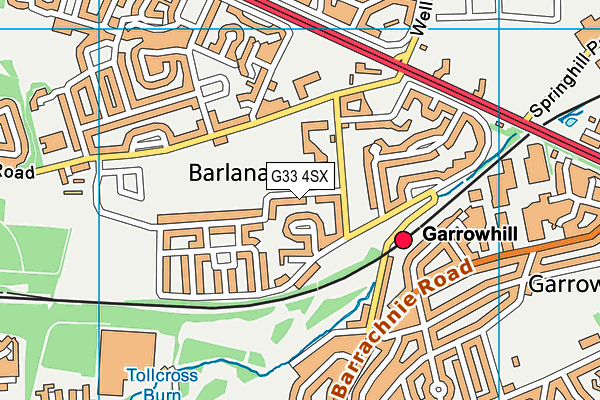 G33 4SX map - OS VectorMap District (Ordnance Survey)