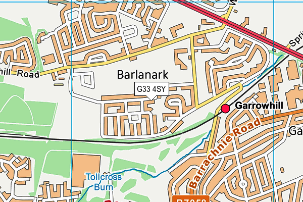 G33 4SY map - OS VectorMap District (Ordnance Survey)