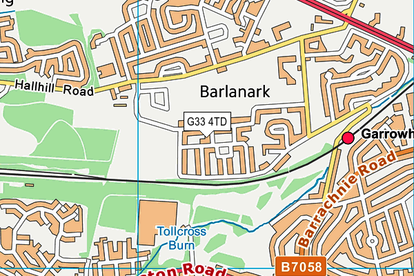 G33 4TD map - OS VectorMap District (Ordnance Survey)