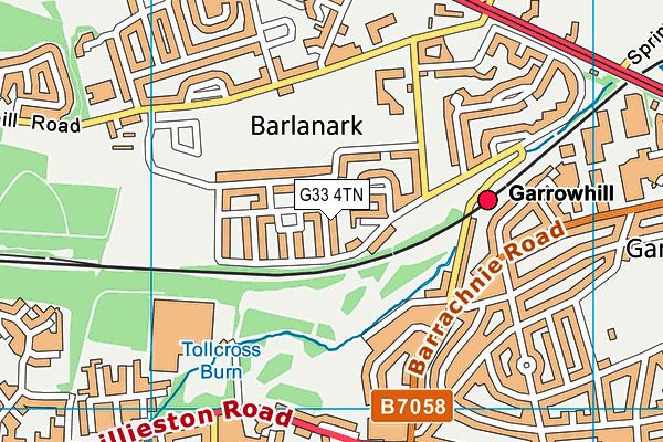 G33 4TN map - OS VectorMap District (Ordnance Survey)