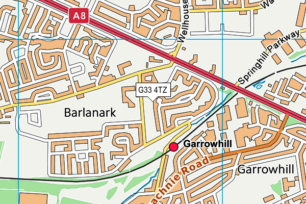 G33 4TZ map - OS VectorMap District (Ordnance Survey)