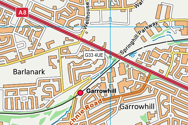 G33 4UE map - OS VectorMap District (Ordnance Survey)