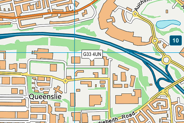 G33 4UN map - OS VectorMap District (Ordnance Survey)