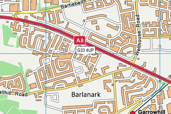 G33 4UP map - OS VectorMap District (Ordnance Survey)