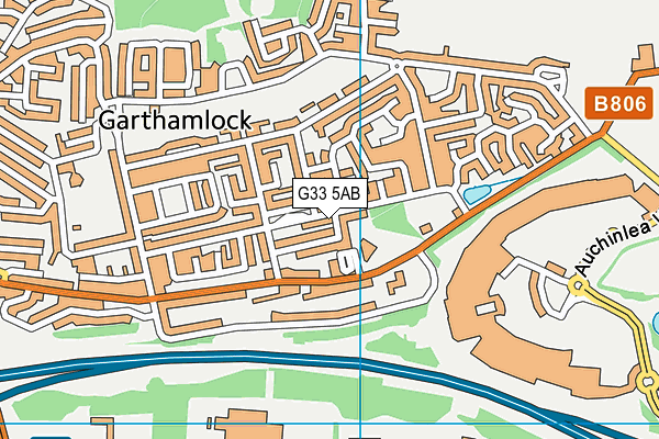 G33 5AB map - OS VectorMap District (Ordnance Survey)