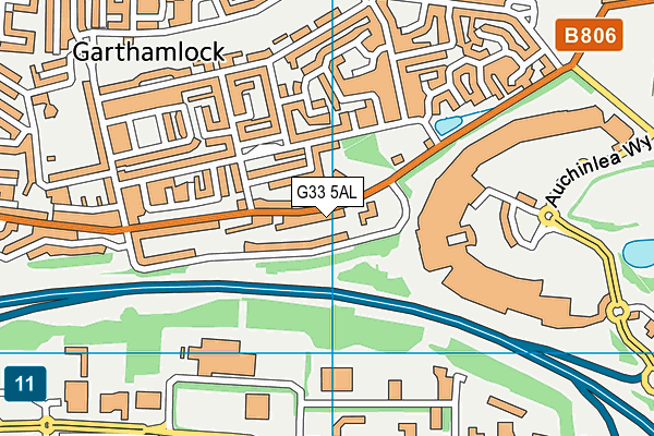 G33 5AL map - OS VectorMap District (Ordnance Survey)