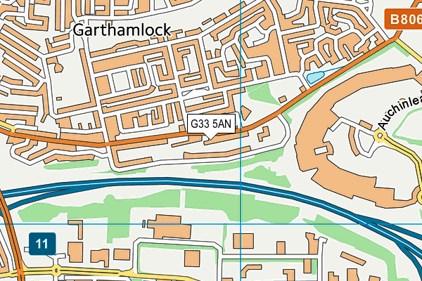 G33 5AN map - OS VectorMap District (Ordnance Survey)