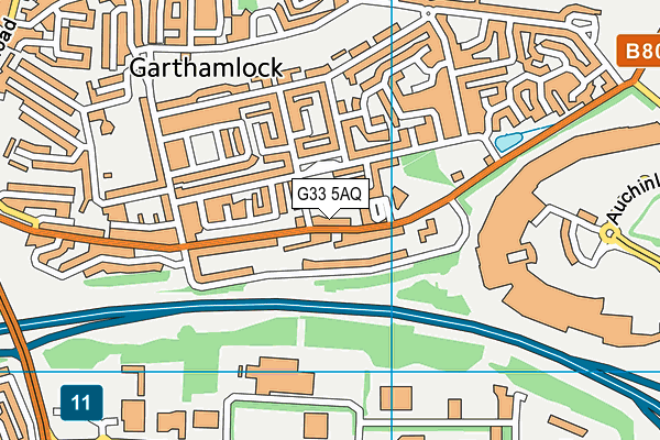 G33 5AQ map - OS VectorMap District (Ordnance Survey)