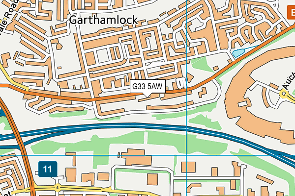 G33 5AW map - OS VectorMap District (Ordnance Survey)