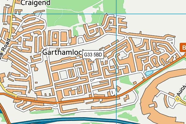 G33 5BD map - OS VectorMap District (Ordnance Survey)
