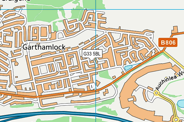 G33 5BL map - OS VectorMap District (Ordnance Survey)
