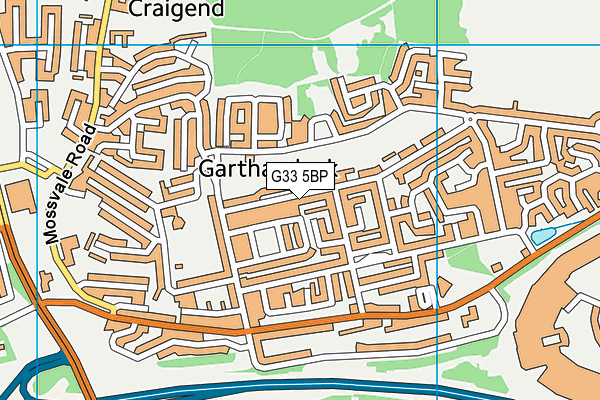 G33 5BP map - OS VectorMap District (Ordnance Survey)