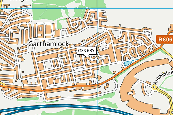 G33 5BY map - OS VectorMap District (Ordnance Survey)