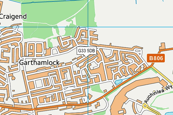 G33 5DB map - OS VectorMap District (Ordnance Survey)