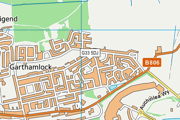 G33 5DJ map - OS VectorMap District (Ordnance Survey)