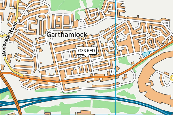 G33 5ED map - OS VectorMap District (Ordnance Survey)